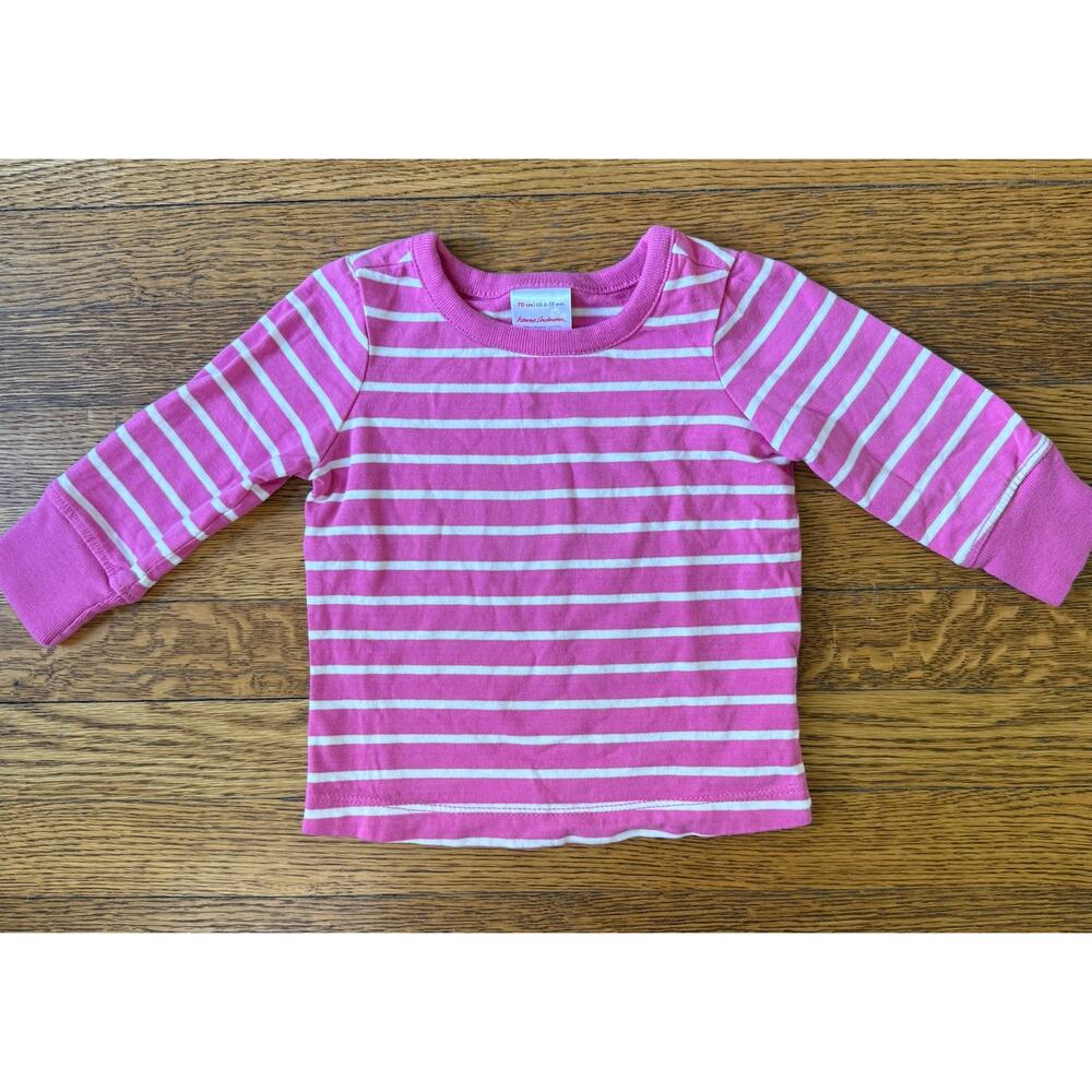 Hanna Andersson Girls' Pink Striped Shirt Size 6-12 Months